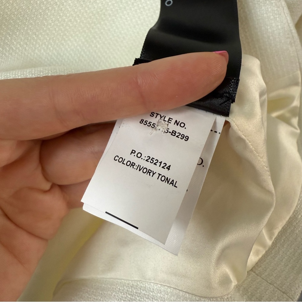 PAIGE Shania Peak Lapel Blazer Ivory Tonal 12 - Picture 7 of 12